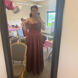 David’s Bridal: Size 18 Bridesmaid dress.